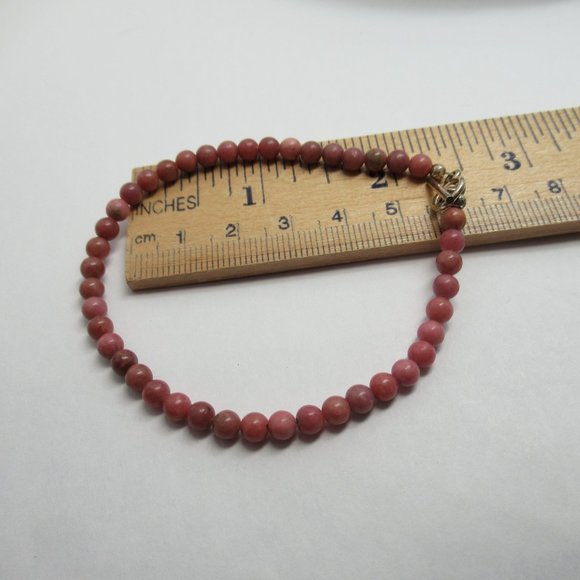 Rhodonite gemstone bead bracelet - Picture 5 of 8